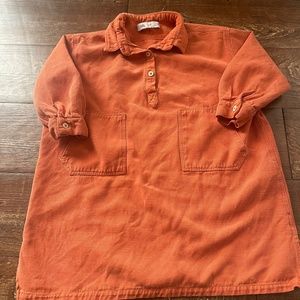Orange Shirt Dress